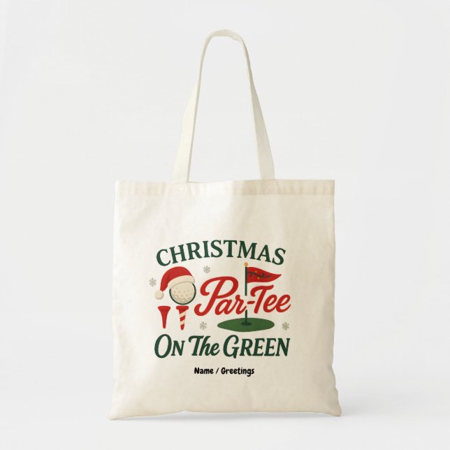 Bolsa Tote Christmas Par-Tee On The Green Funny Golf Christma (Frente)