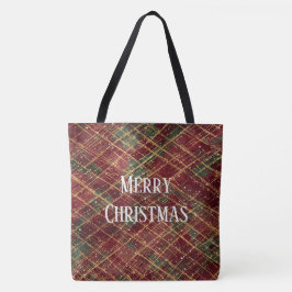 Bolsa Tote Christmas, Red Gold Green ,White Merry Christmas