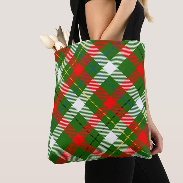 Bolsa Tote Christmas Red Green White Flannel Plaid Design  (Criador carregado)