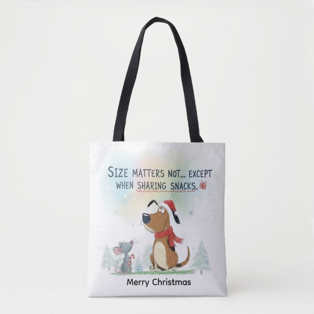 Bolsa Tote Christmas santa animal dog  (Frente)