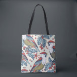 Bolsa Tote Christmas vintage seamless pattern with waxwings a<br><div class="desc">Christmas vintage seamless pattern with waxwings and holly berries</div>