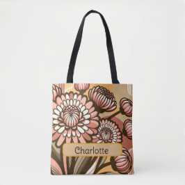 Bolsa Tote Chrysanthemum de Flor de Nascimento Personalizado