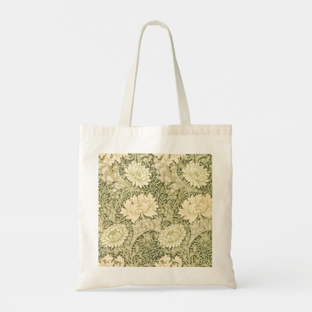 Bolsa Tote Chrysanthemum Flower Pattern (por William Morris) (Verso)
