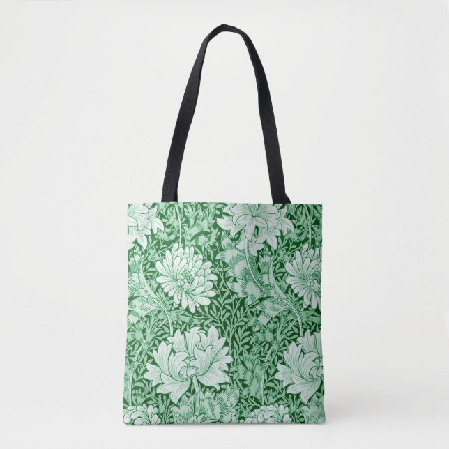 Bolsa Tote Chrysanthemum Green, William Morris (Frente)