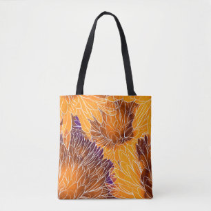 Bolsa Tote Chrysanthemum Japonês: Watercolor Seamless Patter
