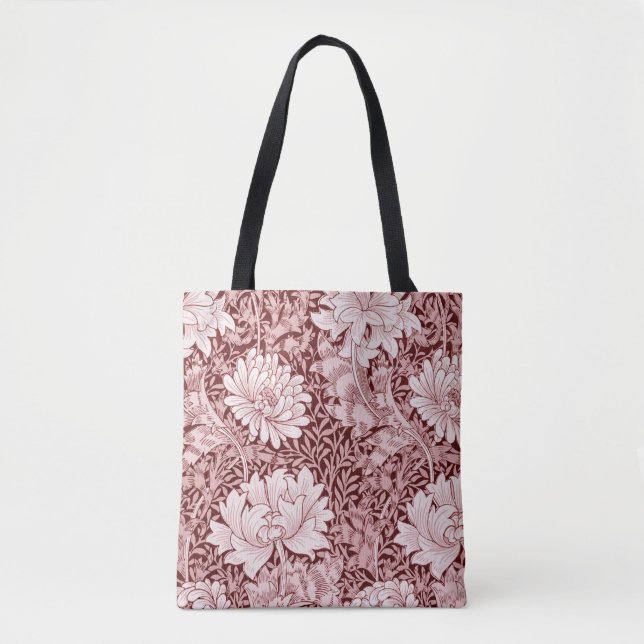 Bolsa Tote Chrysanthemum Maroon, William Morris (Frente)
