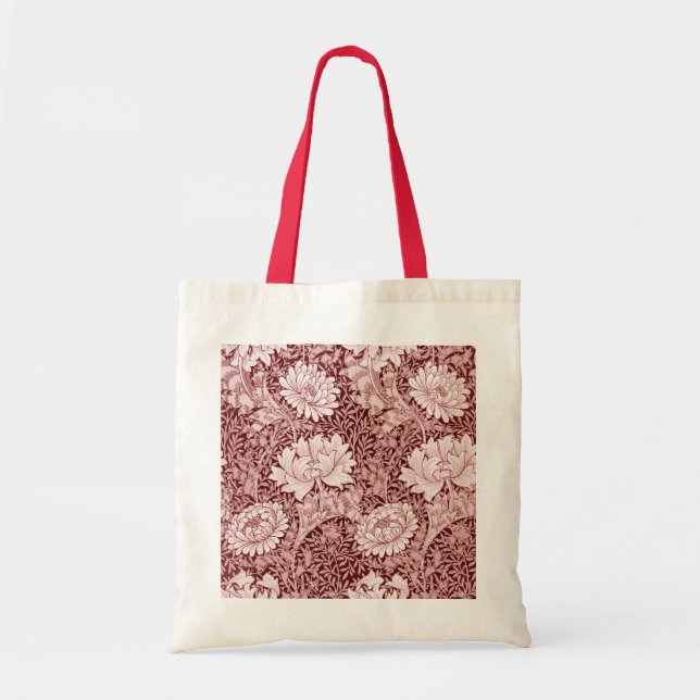 Bolsa Tote Chrysanthemum Maroon, William Morris (Frente)