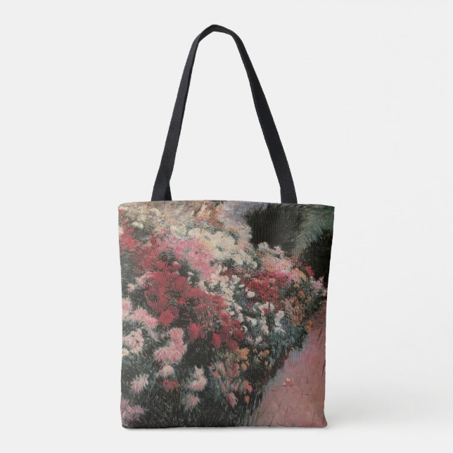 Bolsa Tote Chrysanthemums por Dennis Bunker Miller, Belas Art (Verso)