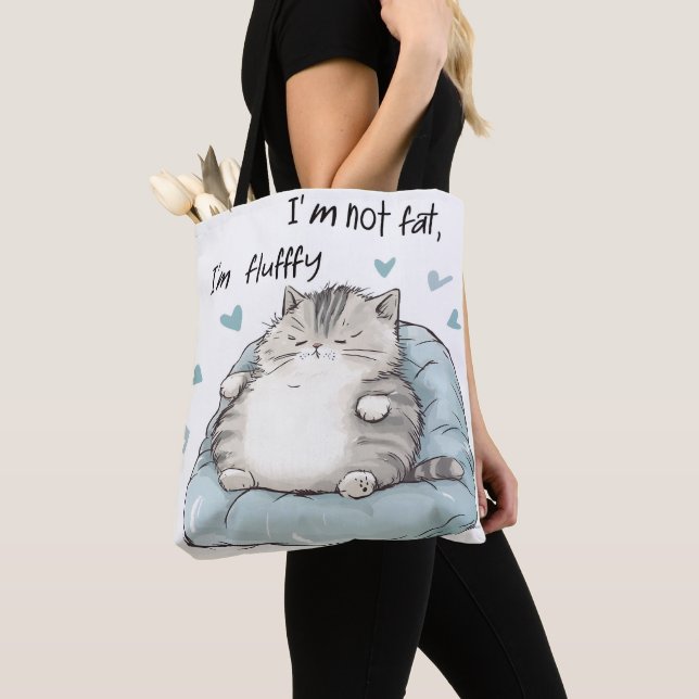 Bolsa Tote Chubby Cat Chill Vibes (Close Up)