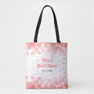 Bolsa Tote Chuva de Amor Rosa e Vermelho Chá de Noiva