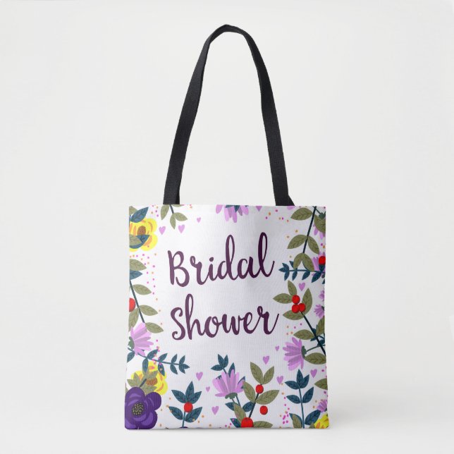 Bolsa Tote Chuva de Arroz Flores Vintage (Frente)