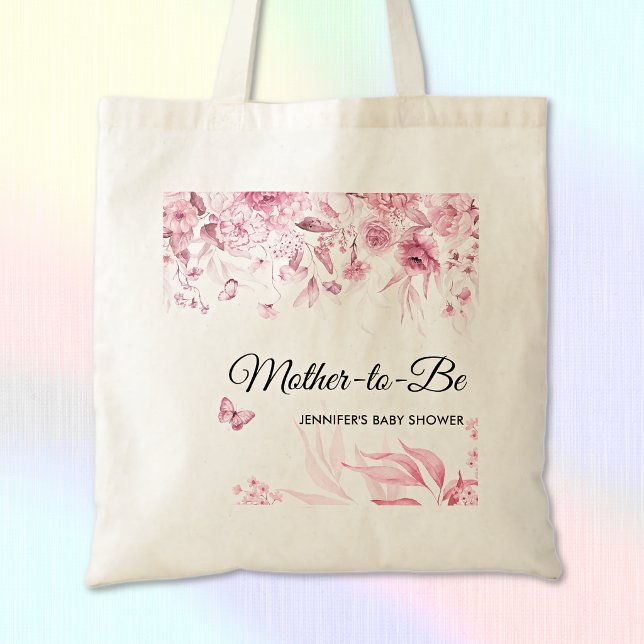 Bolsa Tote Chuva de Bebê Personalizada Elegante Flores Artíst (Criador carregado)