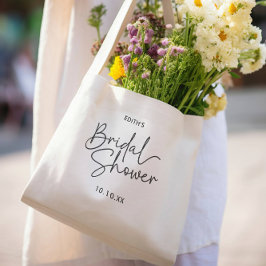 Bolsa Tote Chuva de Noiva com Letra Manuscrita Moderna