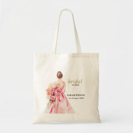 Bolsa Tote Chuva de Noiva de Casamento com Aquarela Minimalis