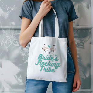 Bolsa Tote Chuva de Noiva Flamingo Retro Revoada da Noiva Chá