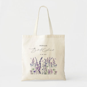 Bolsa Tote Chuva de Noiva Floral Aquarela de Flores Silvestre