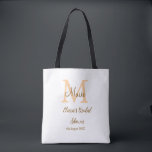 Bolsa Tote Chuva de noiva monograma laranja adicionar nome mo<br><div class="desc">belo design</div>