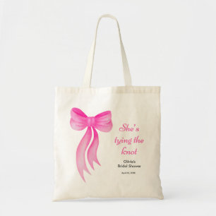 Bolsa Tote Chuveiro de Noiva Arco Rosa Ela Está Casando