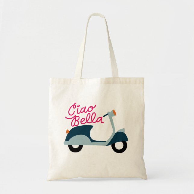 Bolsa Tote Ciao Bello - Patinete Mão - Letra (Frente)