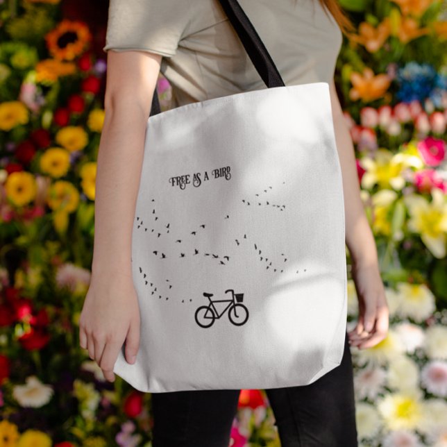 Bolsa Tote Ciclismo da vida, livre como um pássaro personaliz (Criador carregado)
