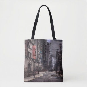 Bolsa Tote Cidade abandonada Posto Distopia Apocalíptica