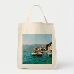 Bolsa Tote Cidade costeira de Perast, Montenegro