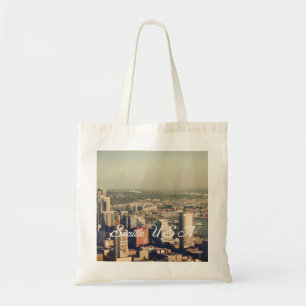 Bolsa Tote Cidade de Seattle. Vista da torre. Paisagem