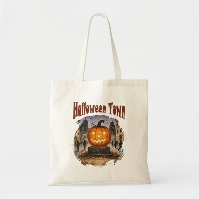 Bolsa Tote Cidade do Halloween (Frente)