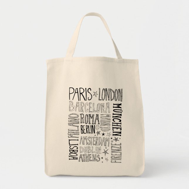 Bolsa Tote Cidades de presentes modernos chiques da cidade da (Frente)