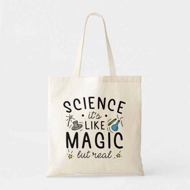 Bolsa Tote Ciência É Magia Mas Real (Frente)