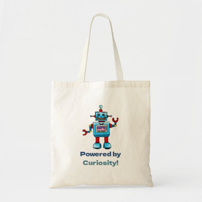 Bolsa Tote ciência para crianças - robô (Frente)