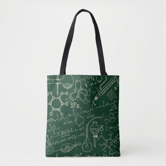 Bolsa Tote Ciência, química, padrão de laboratório de safra (Frente)