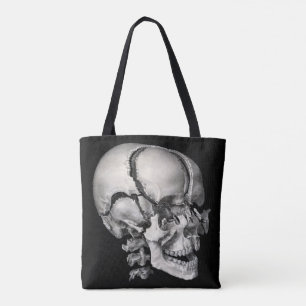 Bolsa Tote Ciência Vintage Anatomia Humana, Crânio Antigo