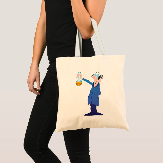 Bolsa Tote Cientista Louco Segurando Becker Diversão Científi (Criador carregado)