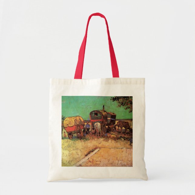 Bolsa Tote Ciganos com Caravanas de Vincent van Gogh (Frente)