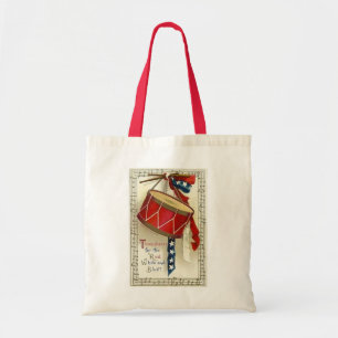 Bolsa Tote Cilindro do vintage & fita - saco