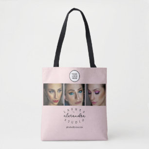 Bolsa Tote Cílios de Foto Script BlushPink 3