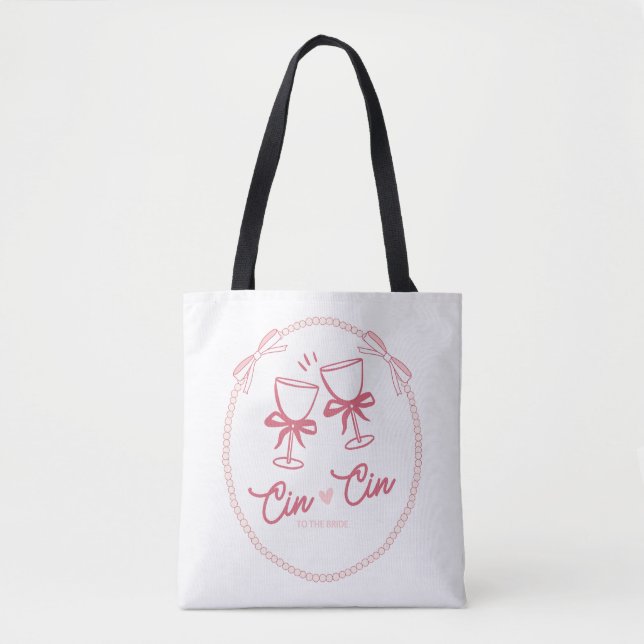 Bolsa Tote Cin Cin para o Design da Noiva | Pérola de Champan (Frente)