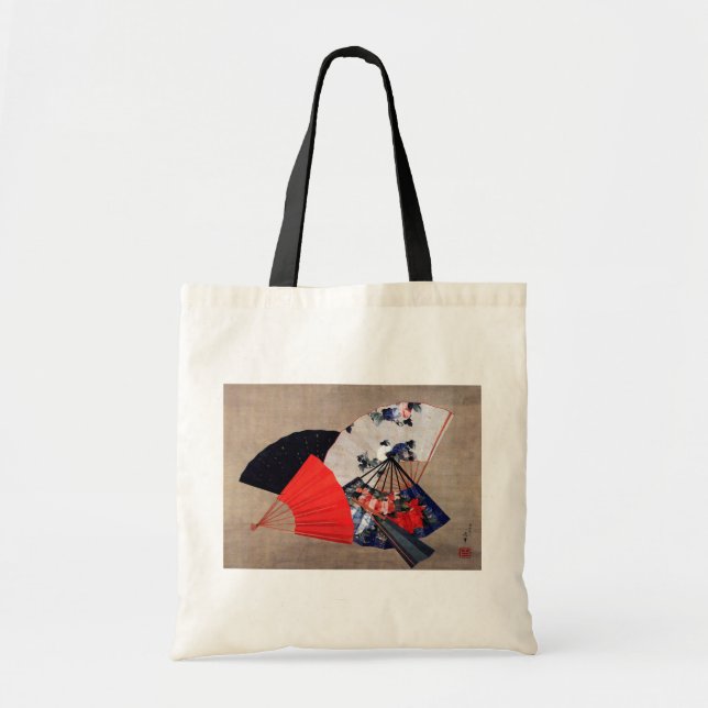 Bolsa Tote Cinco ventiladores japoneses, Hokusai, Ukiyoe (Frente)