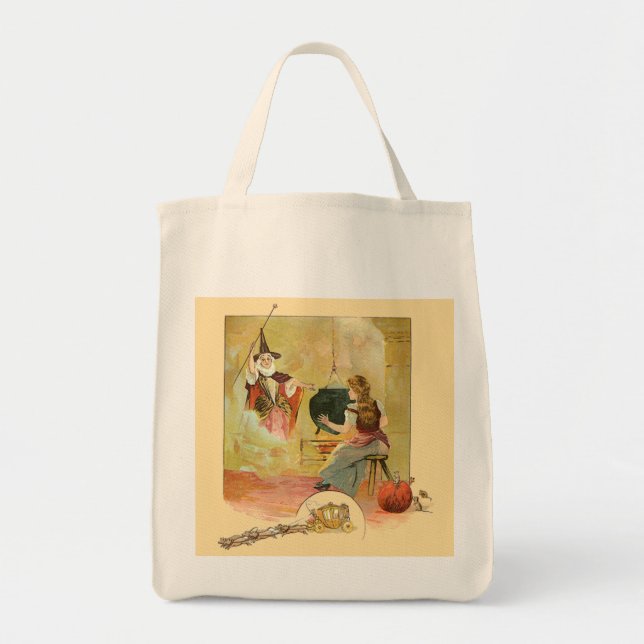 Bolsa Tote Cinderela e sua Fada Madrinha (Frente)