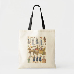 Bolsa Tote Cinderela, Vintage, Brinquedos vitorianos de bonec