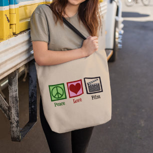 Bolsa Tote Cineasta bonito do filme do amor da paz