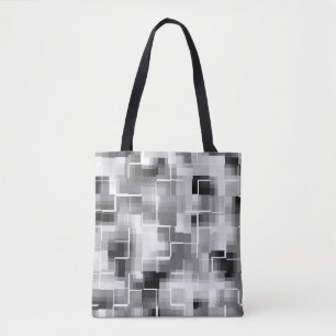 Bolsa Tote Cinza abstrato Black White