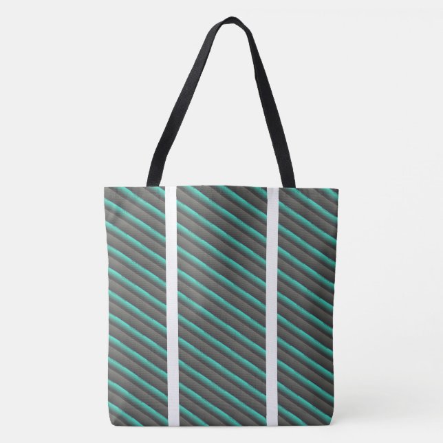 Bolsa Tote CINZA abstrato MODERN desenhar em branco verde (Frente)