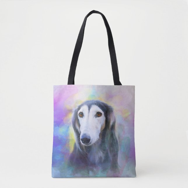 Bolsa Tote Cinza Cachorro Cachorro Pintura (Frente)