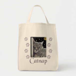 Bolsa Tote Cinza Catnap por Cat para Pet Lover