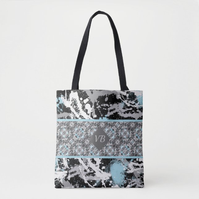Bolsa Tote Cinza com barra (Frente)