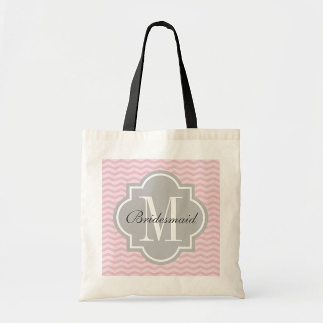 Bolsa tote cinza com monograma personalizado e che (Frente)