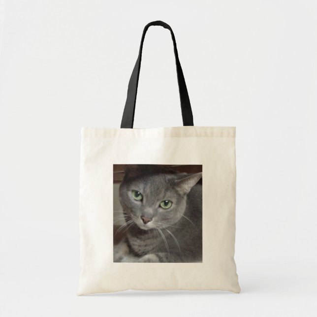 Bolsa Tote Cinza de azul russo (Frente)