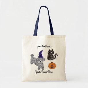 Bolsa Tote Cinza de Halloween Poodle nº 1 Tote Bag